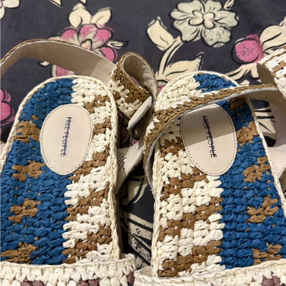 Free People Roma Raffia Sandals Size 8 - Picture 5 of 8